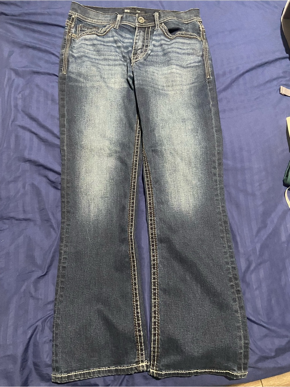BKE Men's Bootcut Jeans in Dark Blue Fade